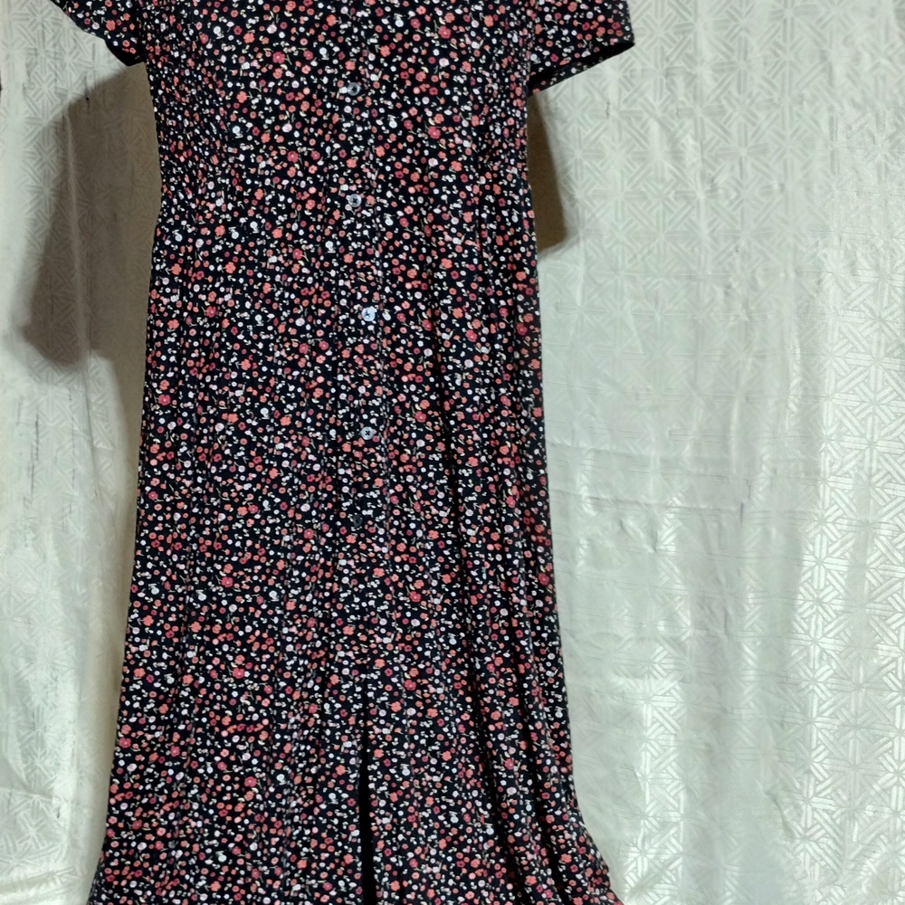 J. Jill Black and Pink Floral Maxi Dress
